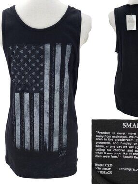 New 1776 United Mens Small Ronald Reagan When Men Were Free US Flag Tank Top